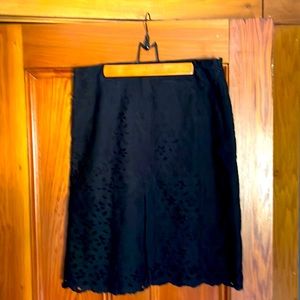 Size 8P like new black skirt with floral overlay.  Perfect for a summer day 😍
